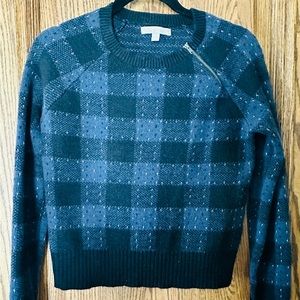 Banana Republic Blue Black Gold Metallic Sweater Size S